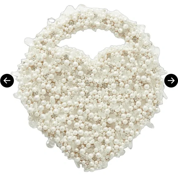 Clio Peppiatt Beaded Heart Purse - Ivory - Picture 6 of 6
